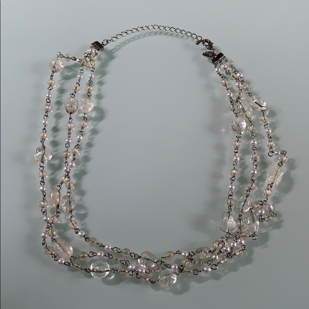 Lia Sophia necklace, clear & cream colored beads